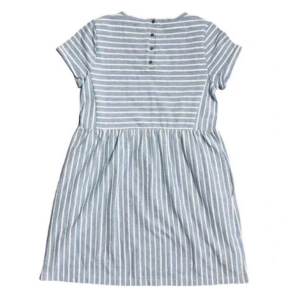 LOFT Blue White Striped Babydoll Dress Sz Medium - Picture 3 of 8